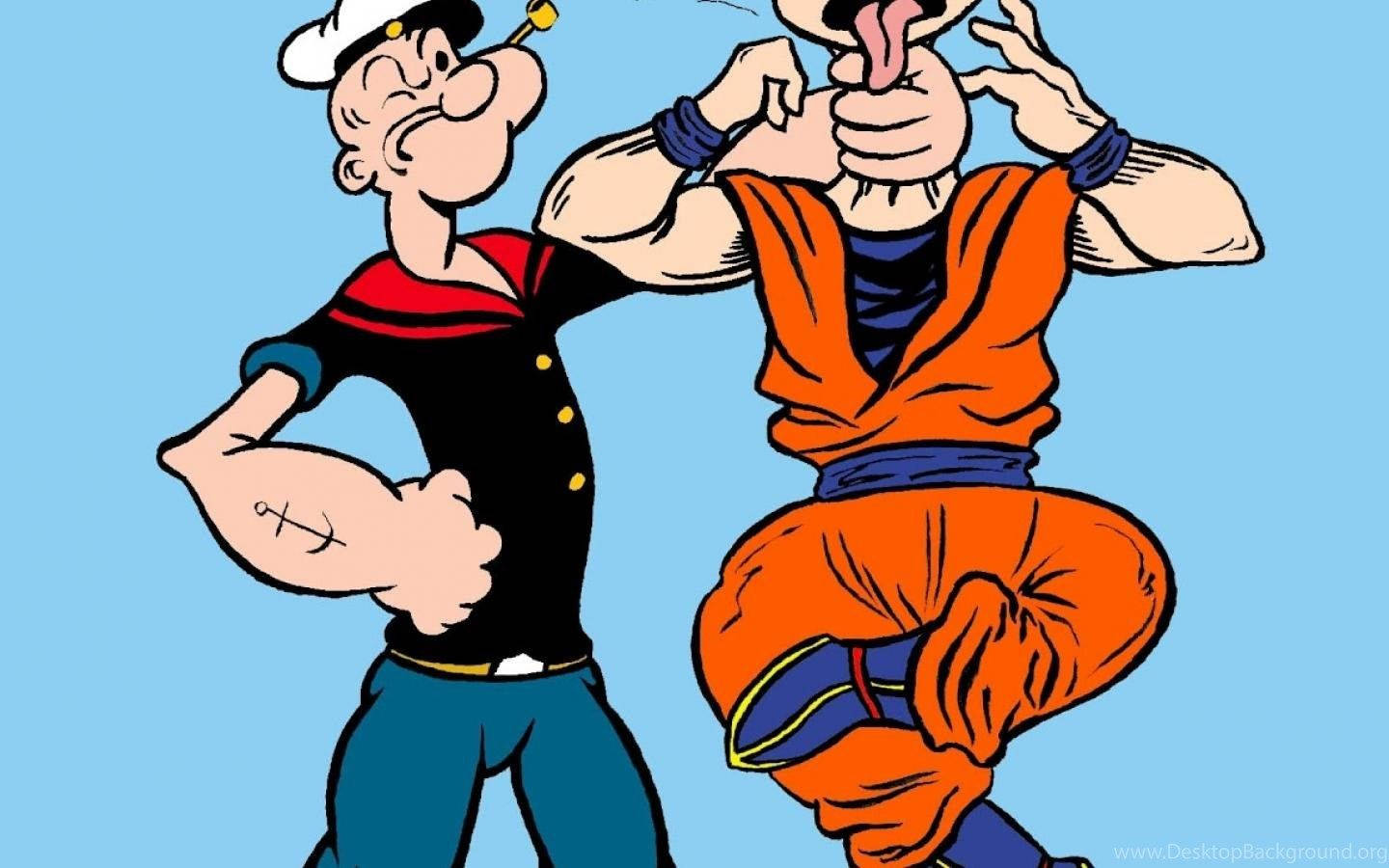 Popeye Holding Someone By The Neck Wallpaper