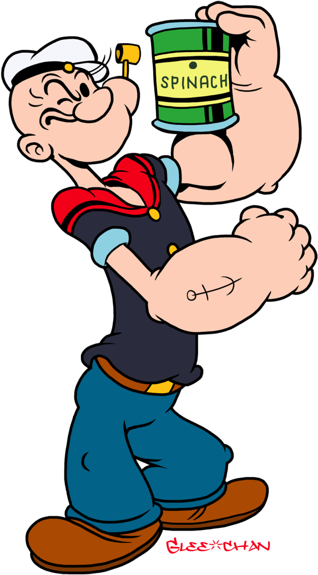 Popeye Holding Spinach Can PNG