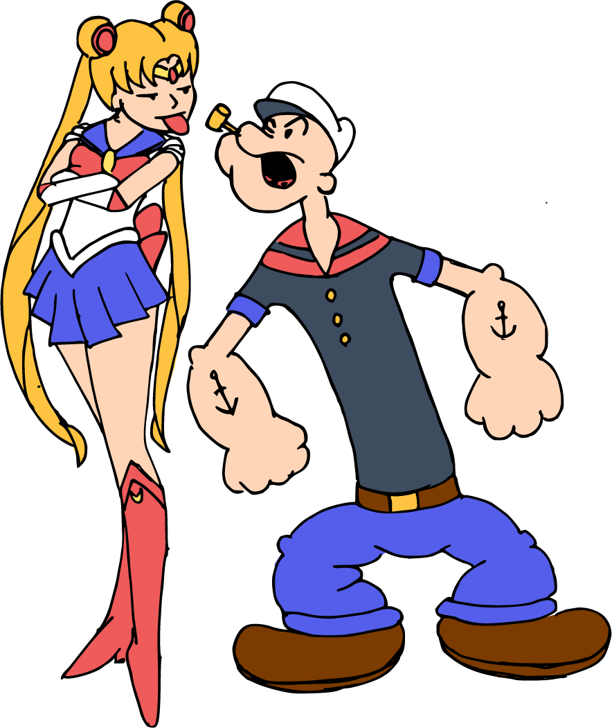 Popeye Meets Sailor Moon Crossover PNG