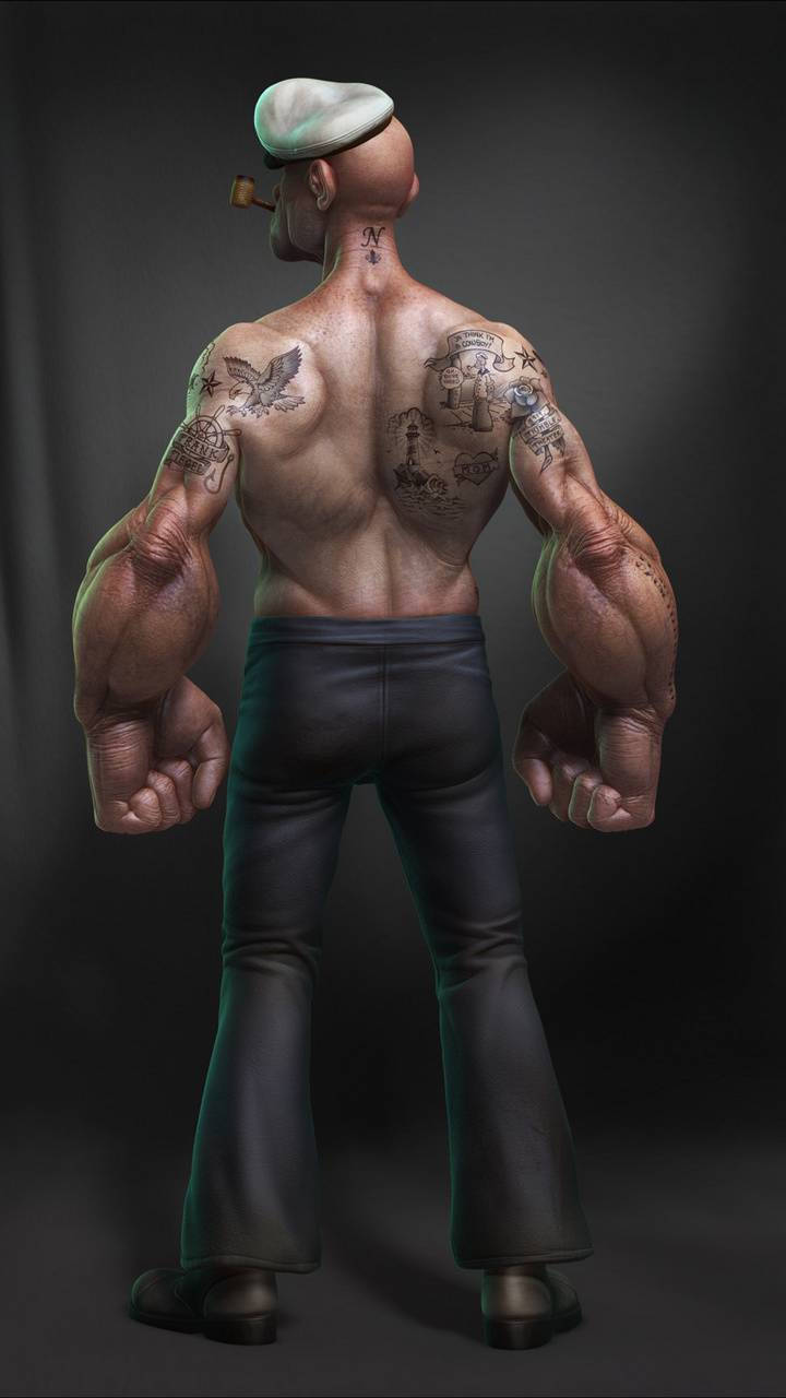 Popeye's Muscular Back