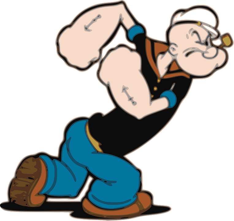 Popeye The Sailor Man Flexing Muscles PNG