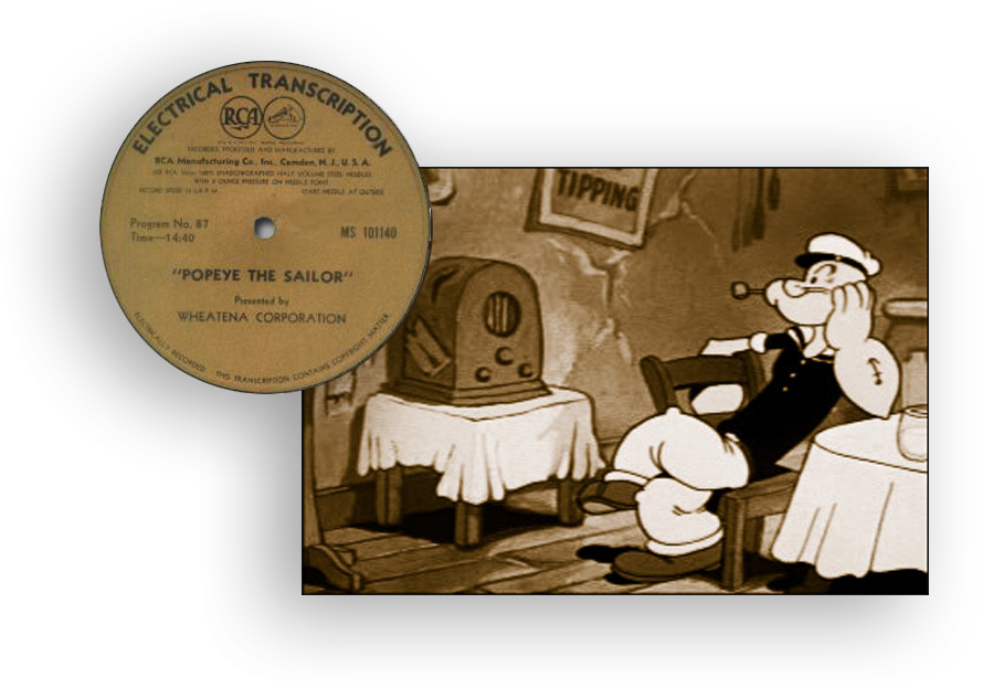 Popeye The Sailor Vintage Record PNG
