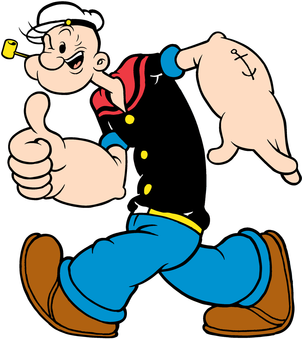 Popeye Thumbs Up Character Illustration PNG