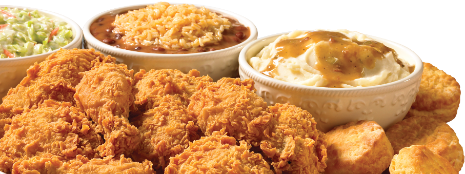 Popeyes Fried Chicken Meal Spread PNG