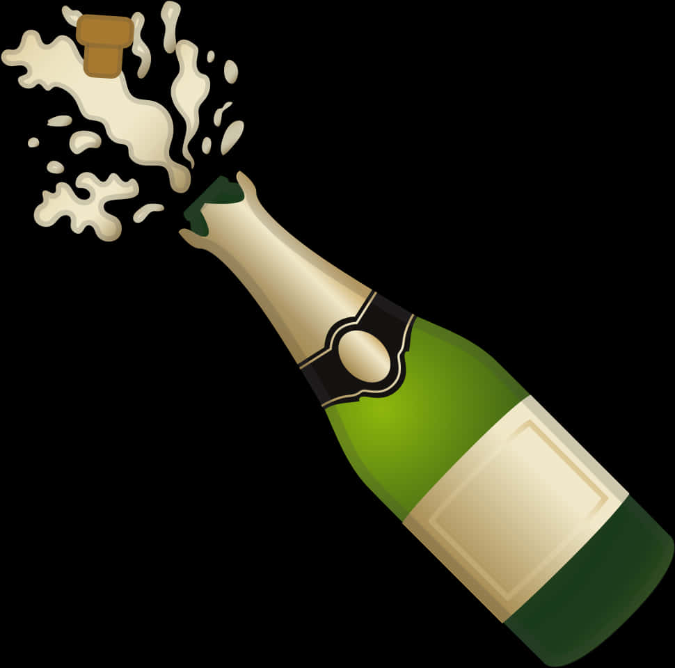 Popping Champagne Bottle Celebration PNG