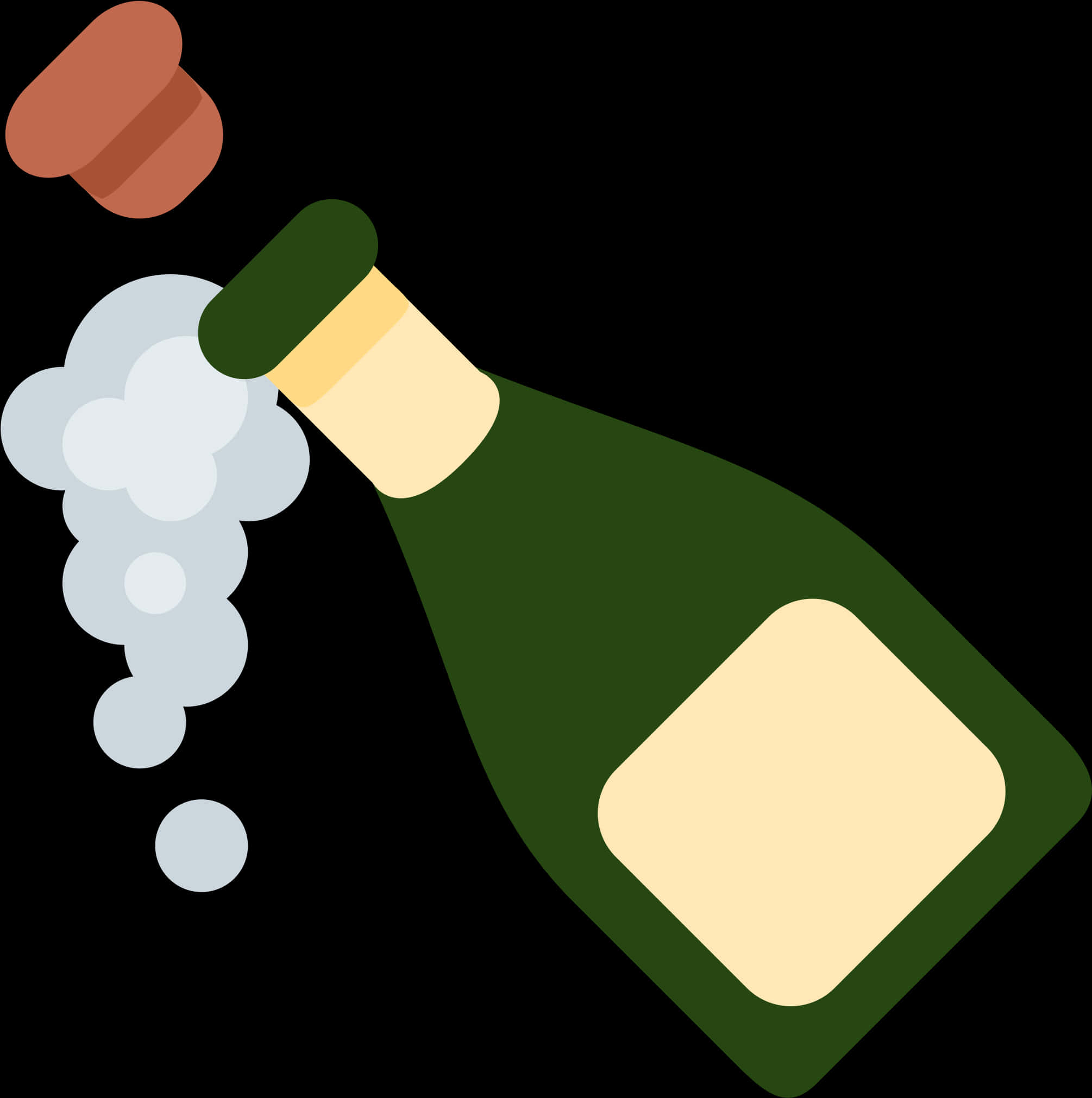 Popping Champagne Bottle Vector PNG