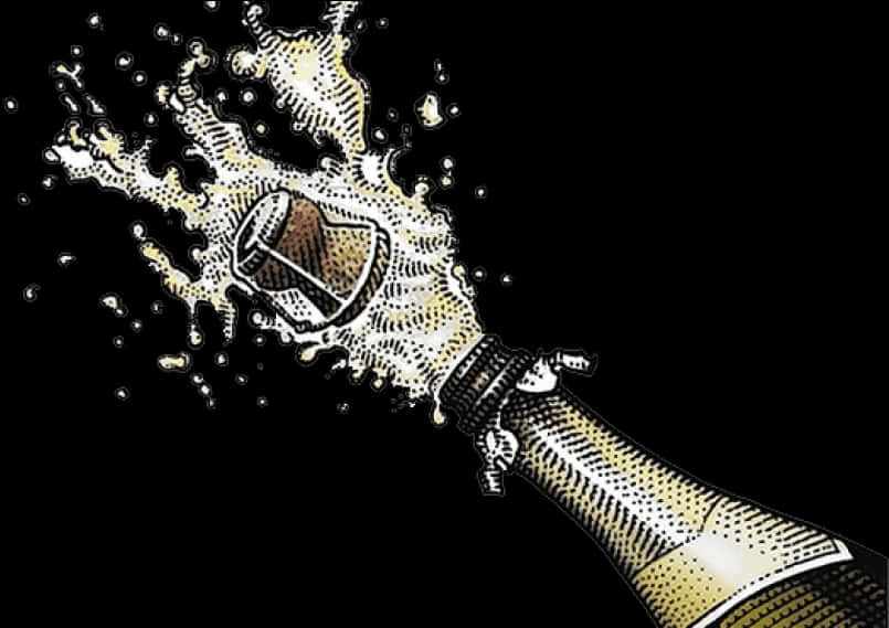 Popping Champagne Celebration PNG