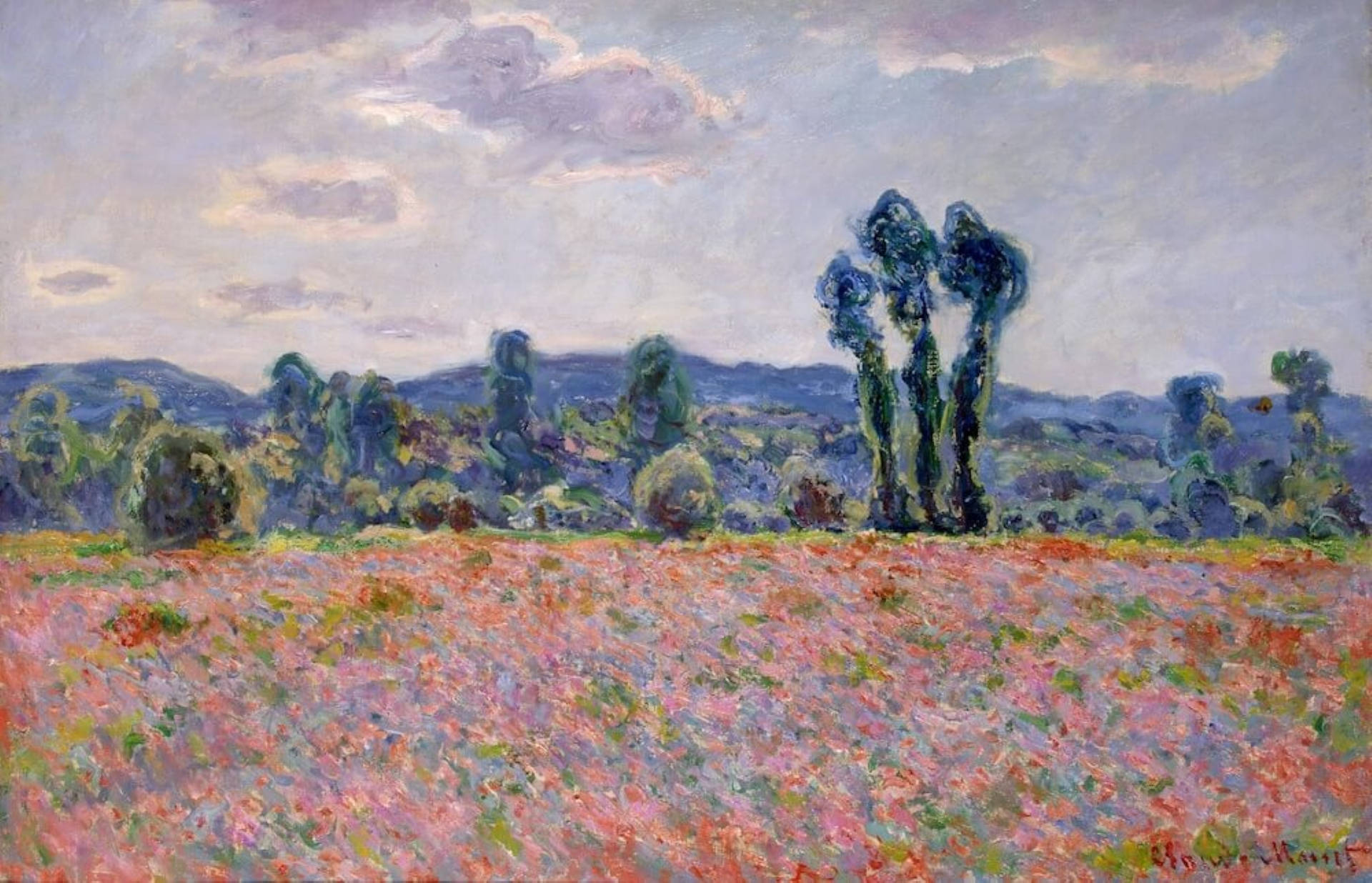 Poppy Field Claude Monet Wallpaper