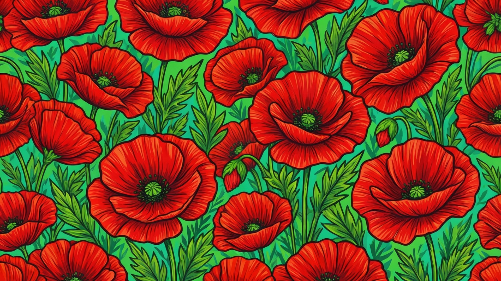 Poppy Pattern Seamless Sfondi