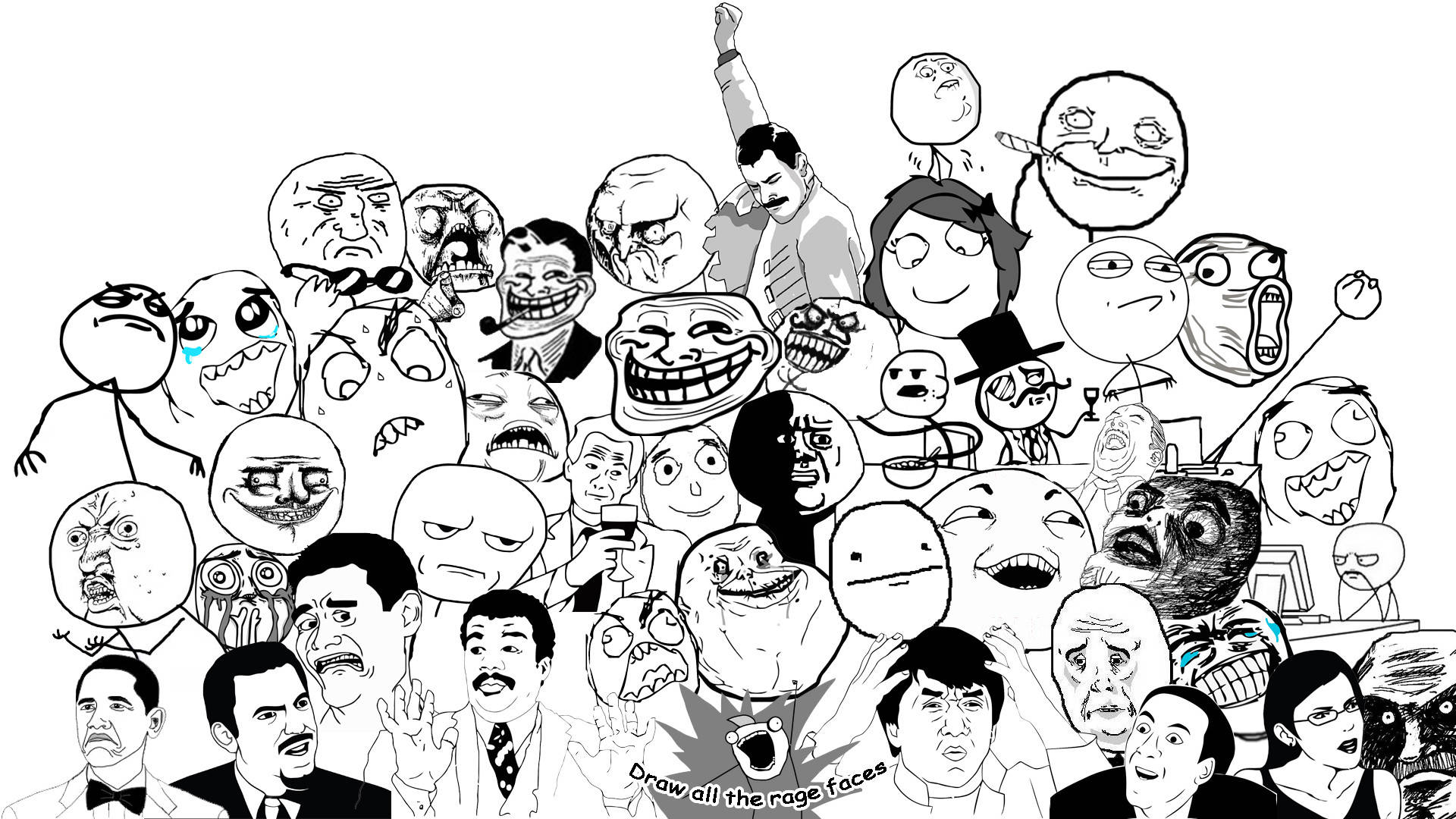 Popular Meme Faces Characters Wallpaper