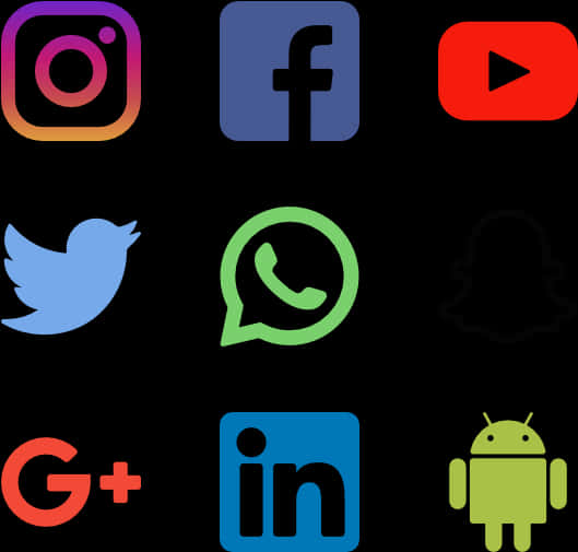 Popular Social Media Icons Set PNG