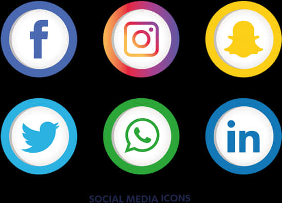 Popular Social Media Icons Set PNG