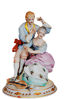 Porcelain Figurine Elegant Couple PNG