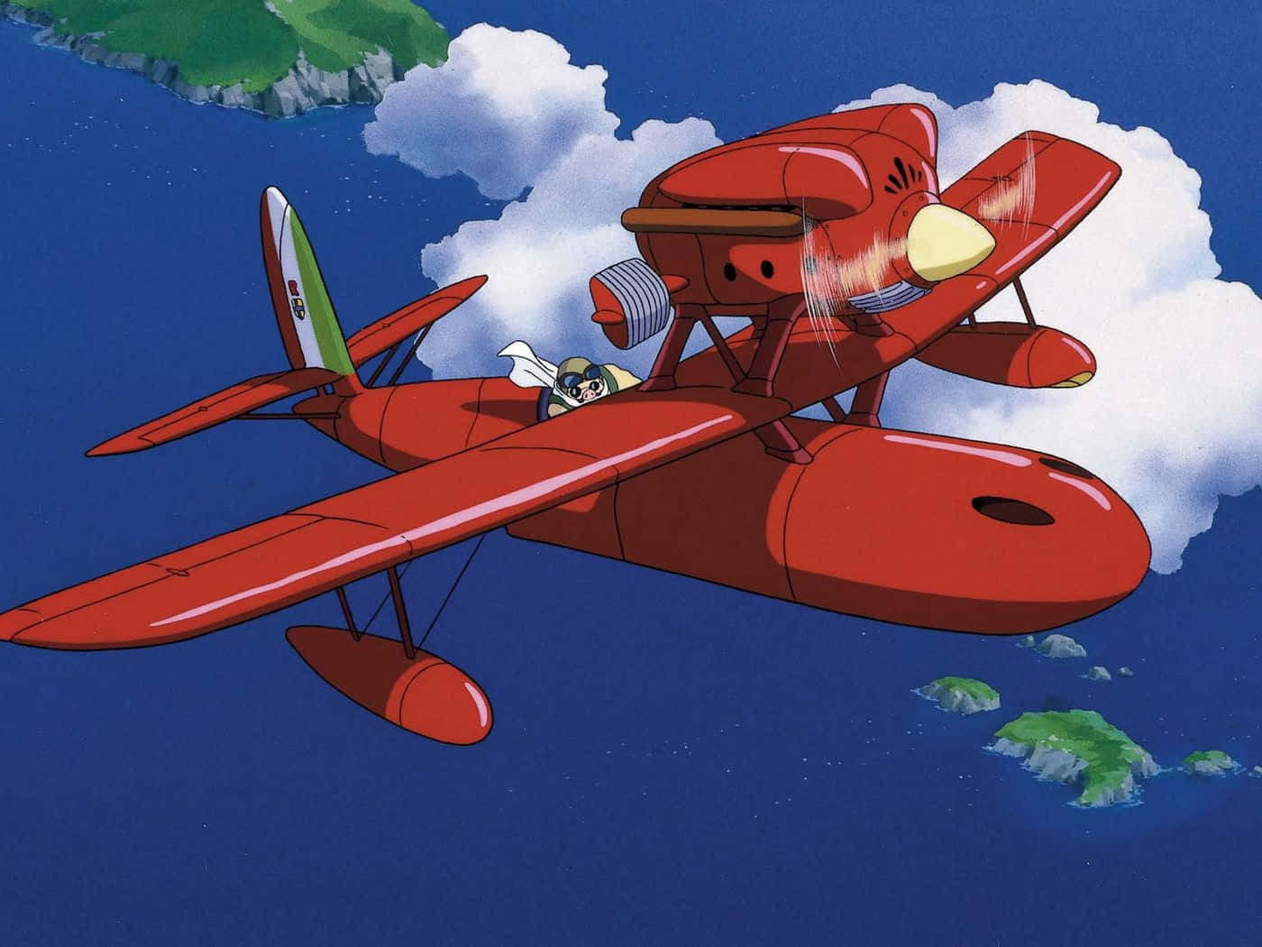 Porco Rosso Flying over the Adriatic Sea Wallpaper