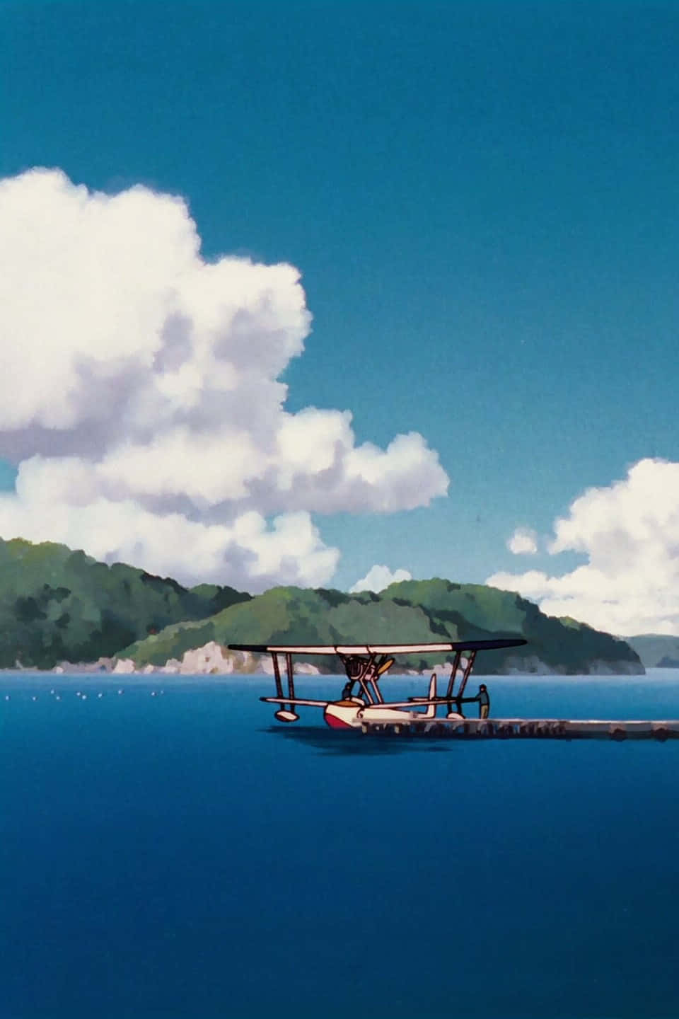 Porco Rosso Flying Over the Sea Wallpaper
