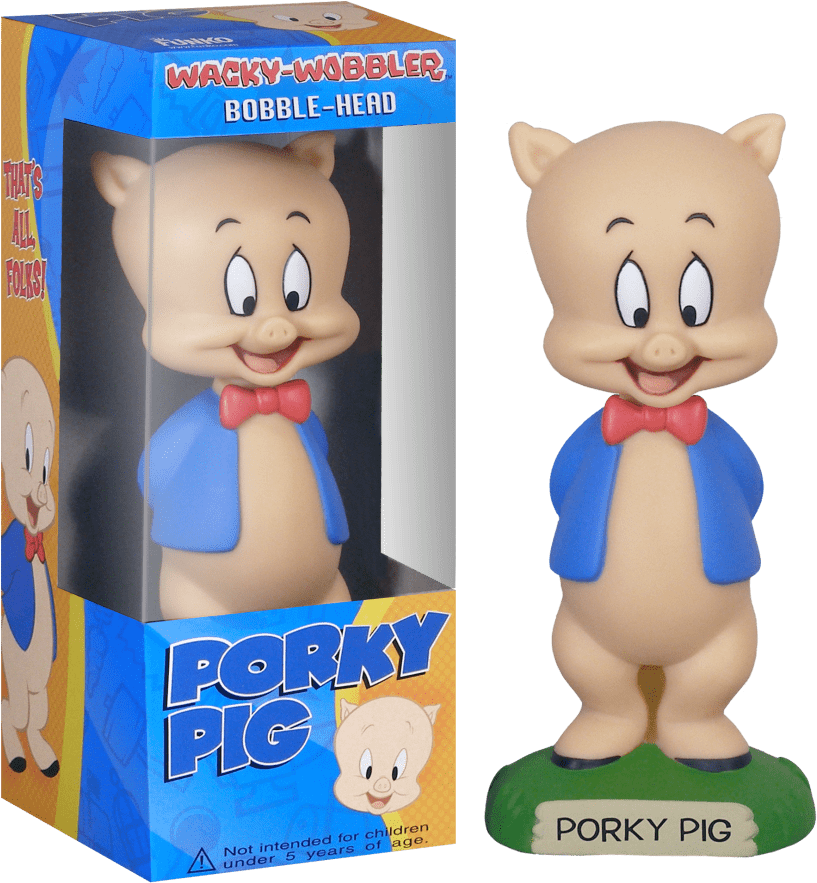 Porky Pig Bobblehead Toy PNG