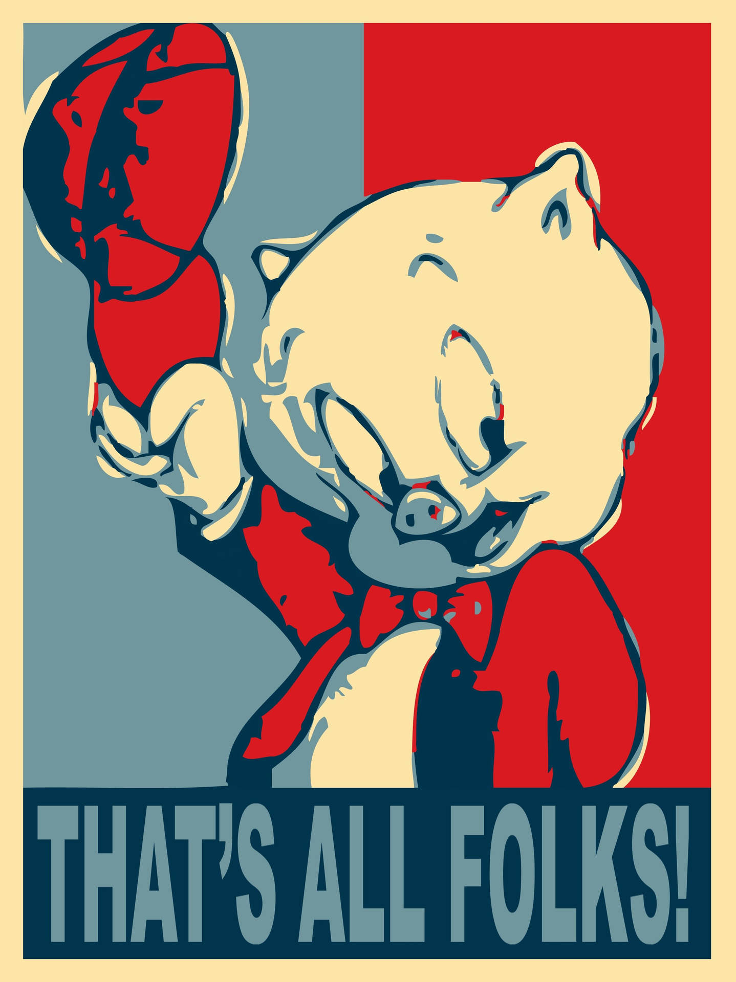 Porkypig - Det Är Allt, Mina Damer Och Herrar. (this Could Be A Funny Or Whimsical Wallpaper Design Featuring Porky Pig With His Iconic Catchphrase 