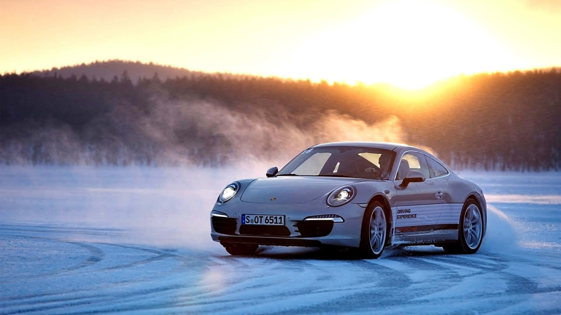Sleek Porsche Sports Car on Scenic Road