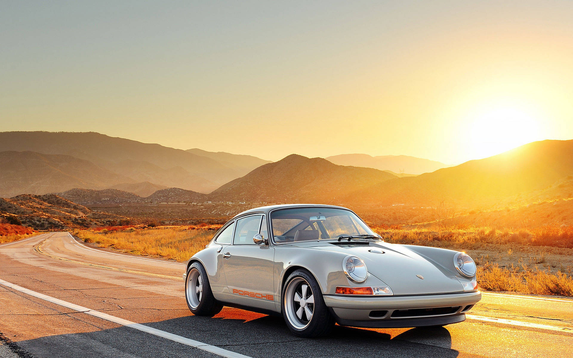 Porsche 911 And Golden Sunrise Wallpaper