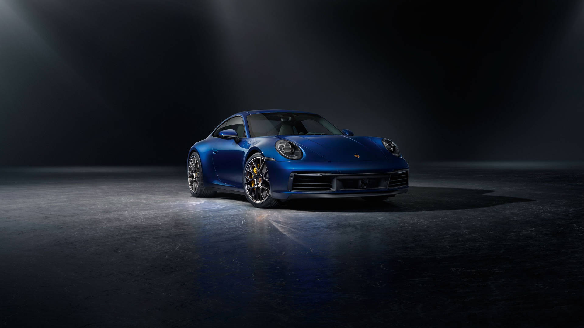 Porsche 911 In Dark Metallic Blue Wallpaper
