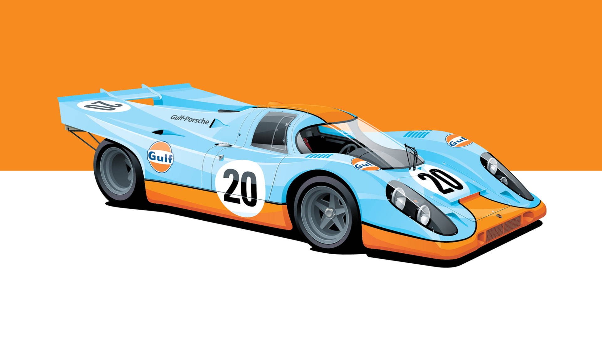 Porsche 917 Racing Car In Digital Wallpaper