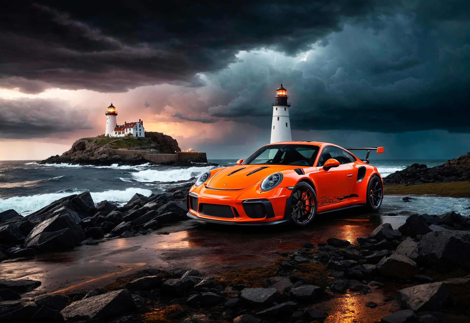 Porsche911 G T3 R S Coastal Storm Wallpaper