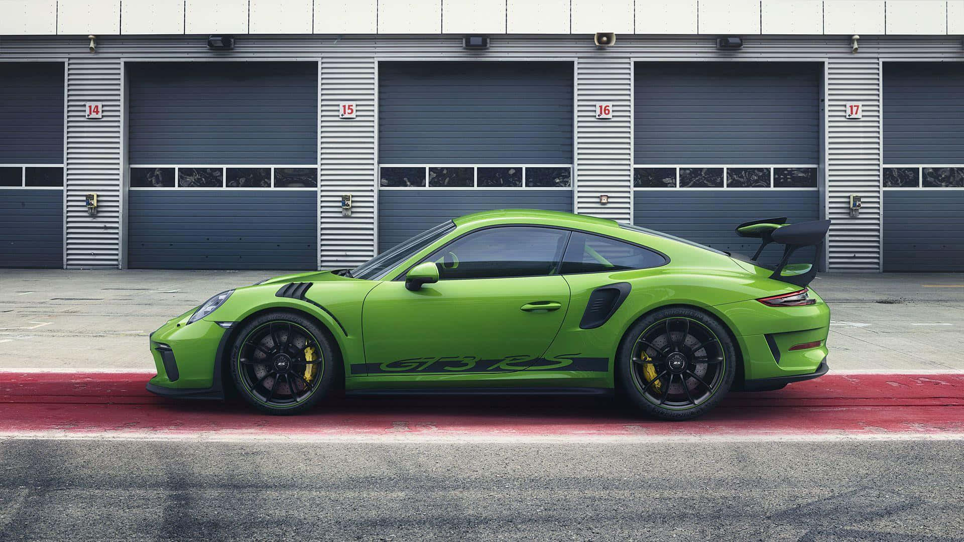 Porsche911 G T3 R S Green Parkedat Racetrack Wallpaper