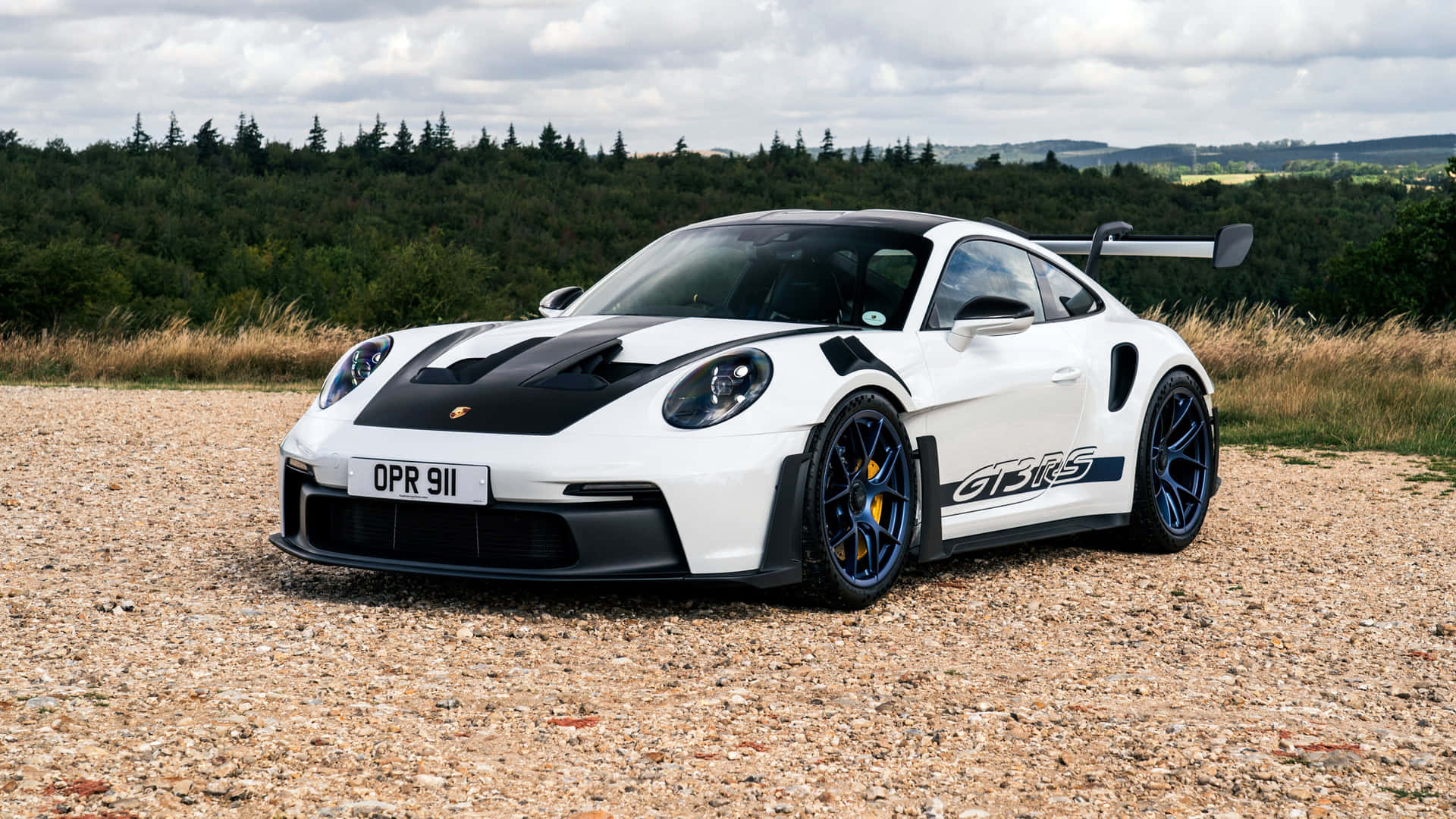 Porsche911 G T3 R S White Blue Accents Wallpaper