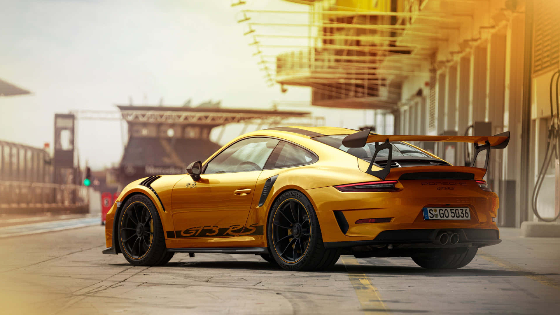 Porsche911 G T3 R S Yellow Side Profile Wallpaper