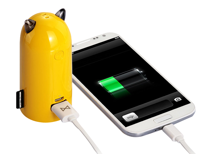Portable Charger Connecting Smartphone PNG
