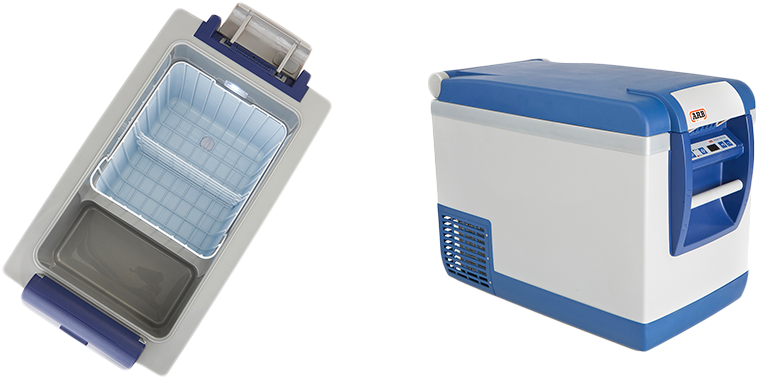 Portable Electric Cooler Openand Closed Views PNG