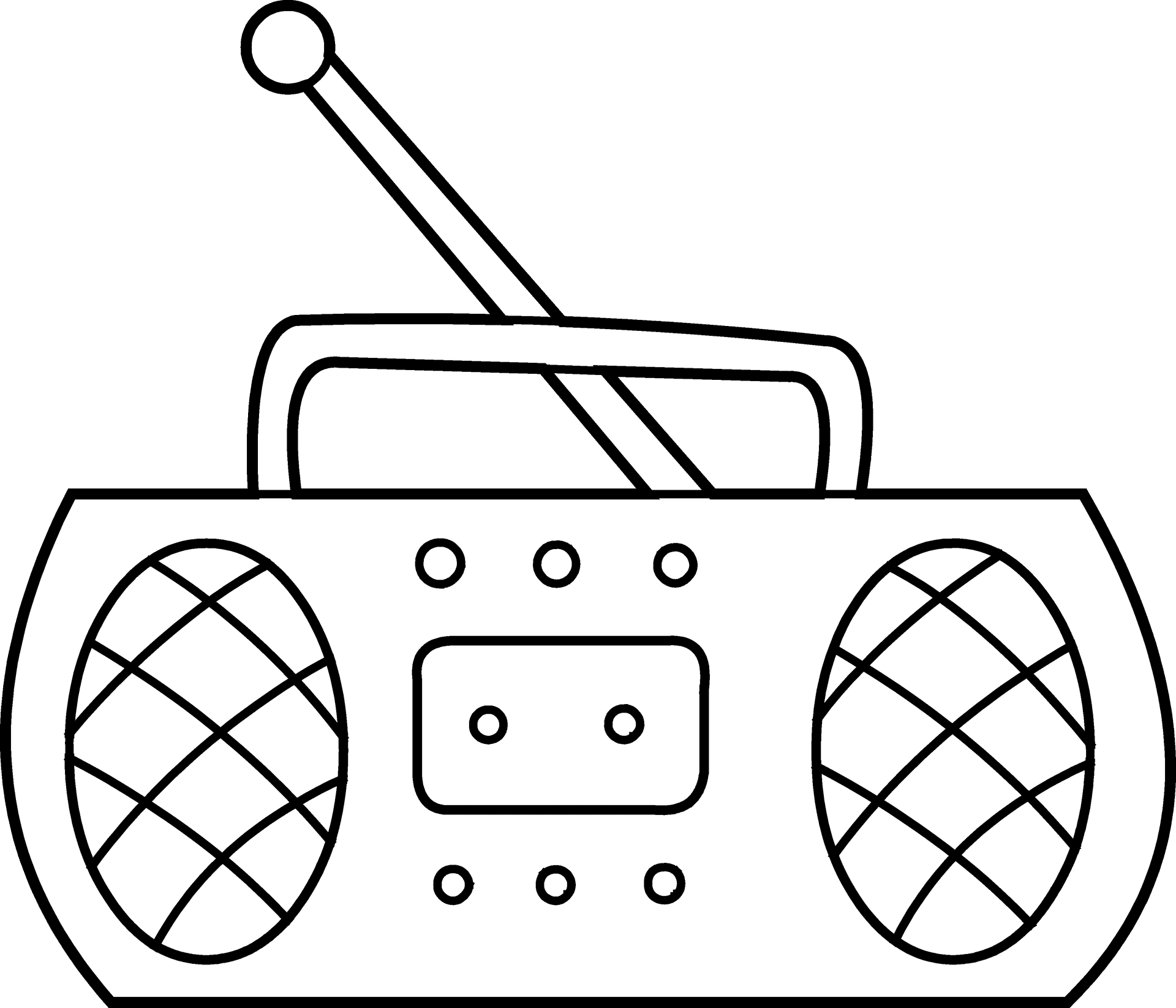 Portable Radio Line Art PNG
