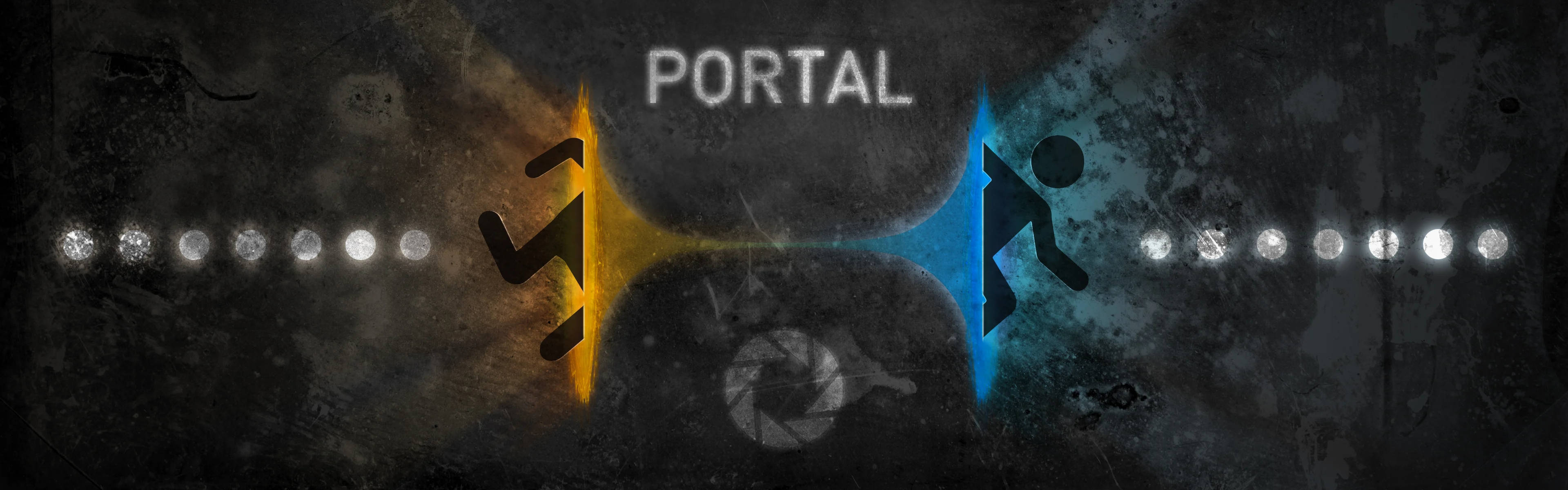 Portal 2 Dobbelt Skærm 3840 X 1200 Wallpaper