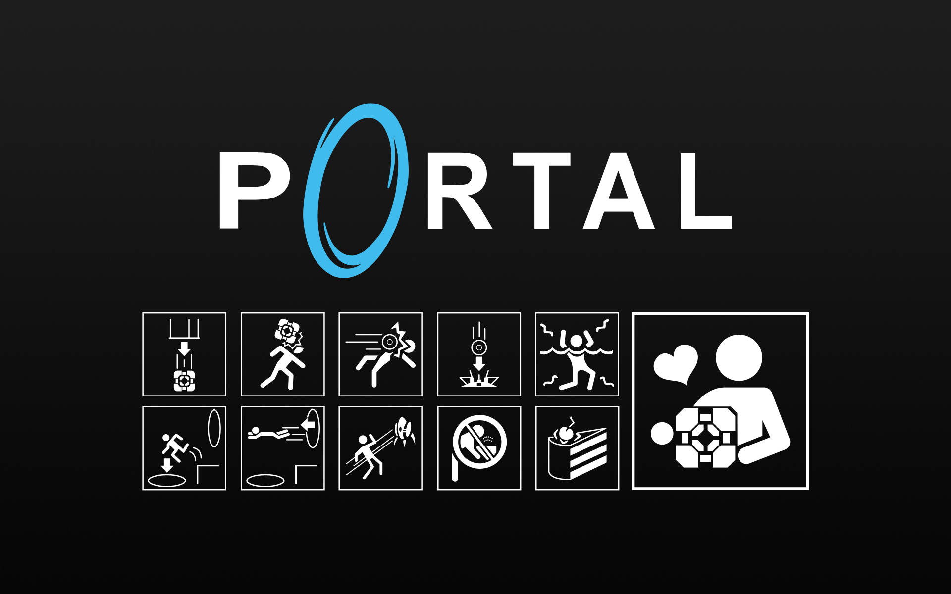 Portal 2 Dual Screen Rules Wallpaper