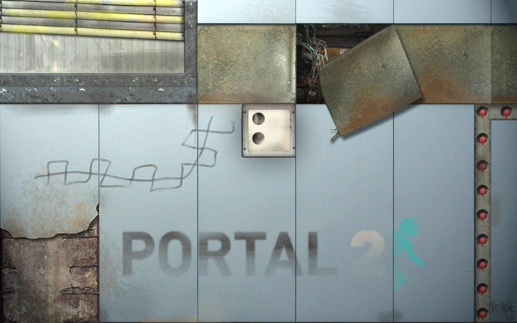 Låsupp Pusslen I Portal 2 På Två Skärmar! Wallpaper