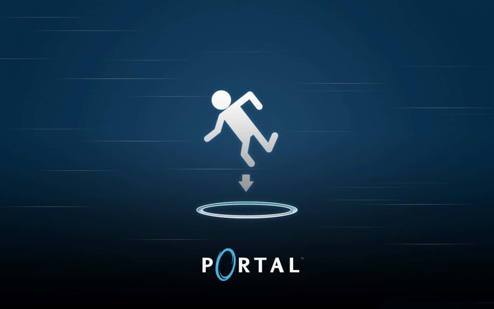 Portal 4k Logo Video Game Blue Wallpaper