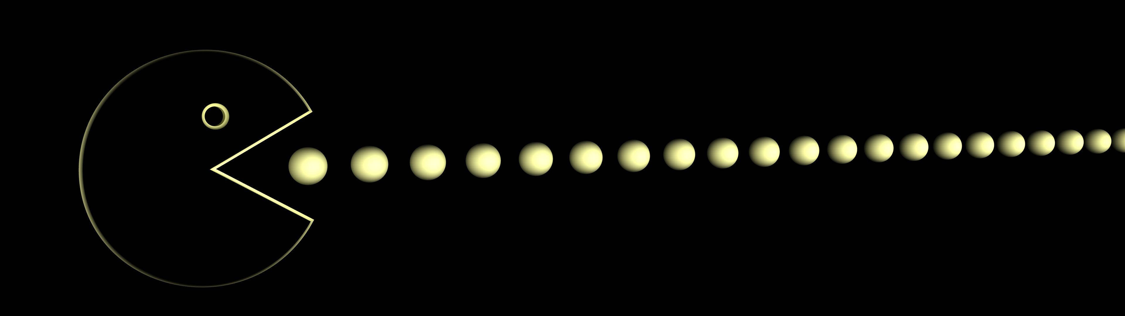 A Line Of Dots With A Yellow Light Wallpaper