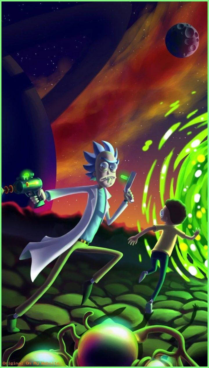 Portal Escape Rick And Morty Iphone Wallpaper