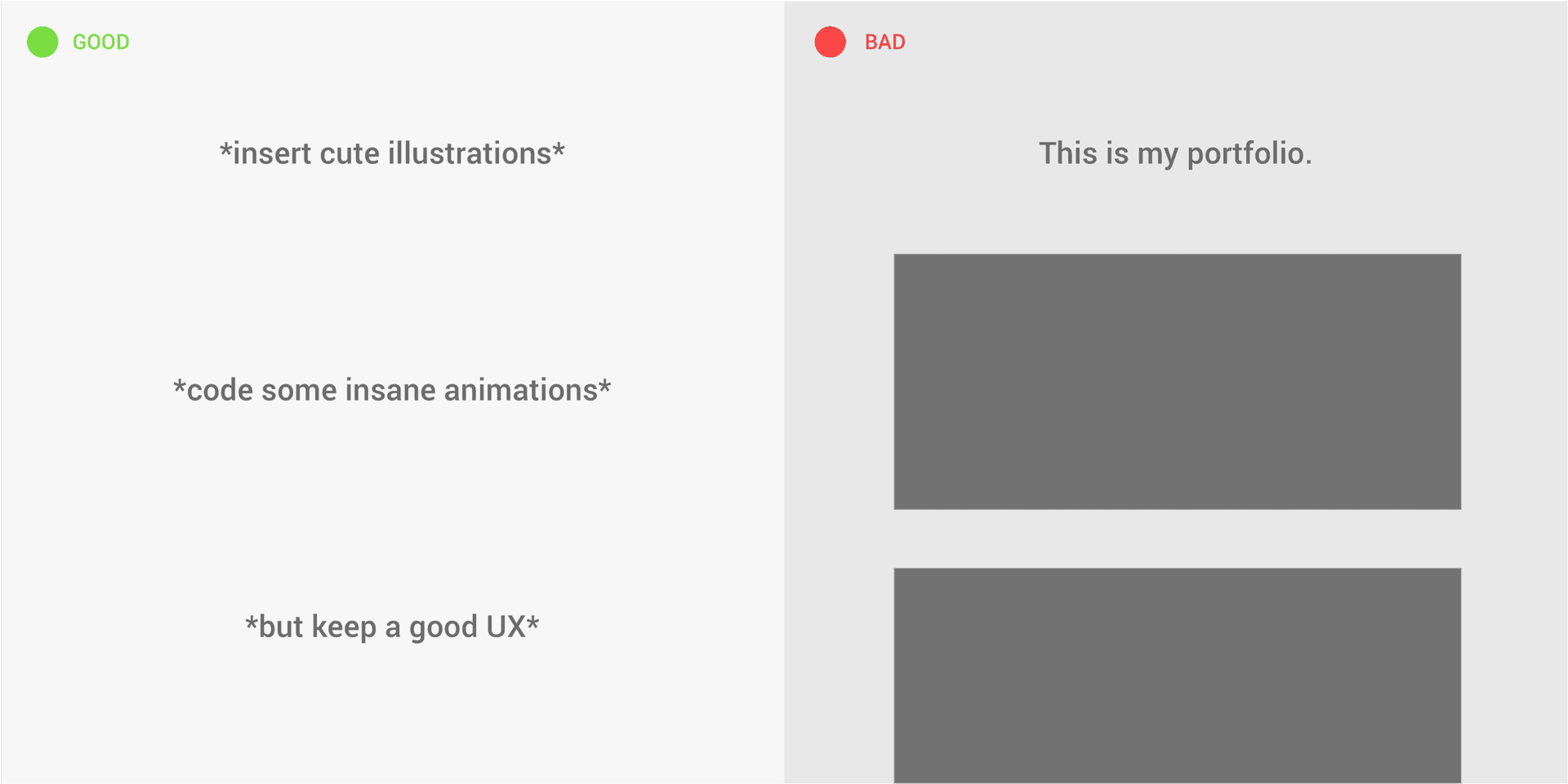 Portfolio Comparison Good Vs Bad PNG