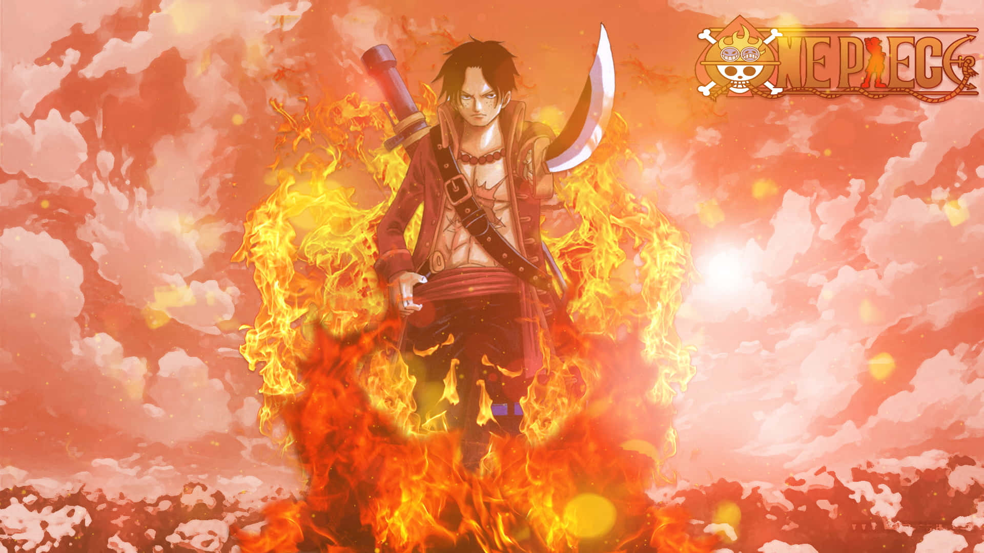 Portgas D Ace, the fiery pirate from One Piece. Wallpaper