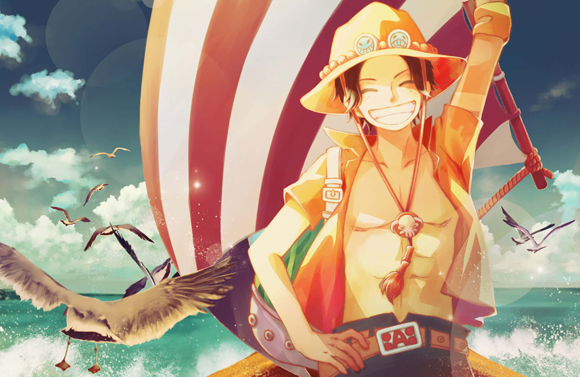 Join the Straw Hat pirates and fight alongside Portgas D Ace! Wallpaper