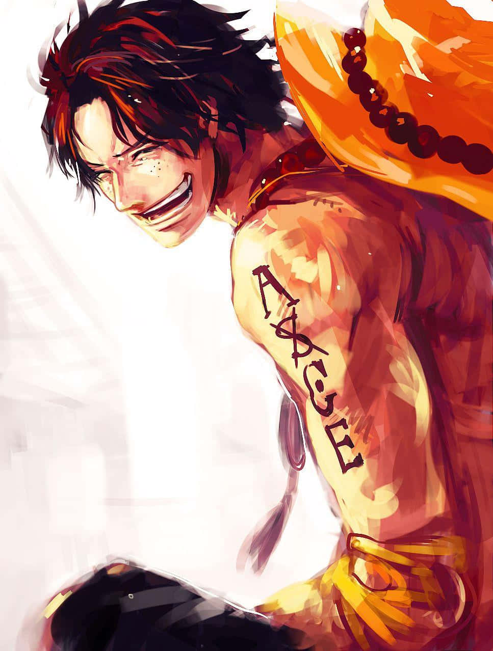 Portgas D Ace, a fictional character from the popular Anime series "One Piece." Wallpaper