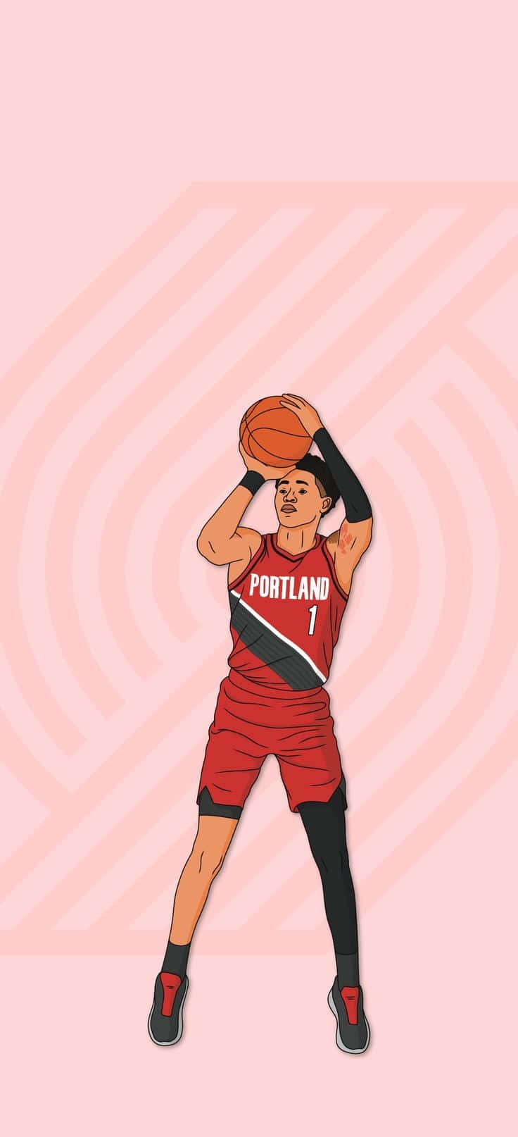 Portland Basketballer Illustratie Achtergrond