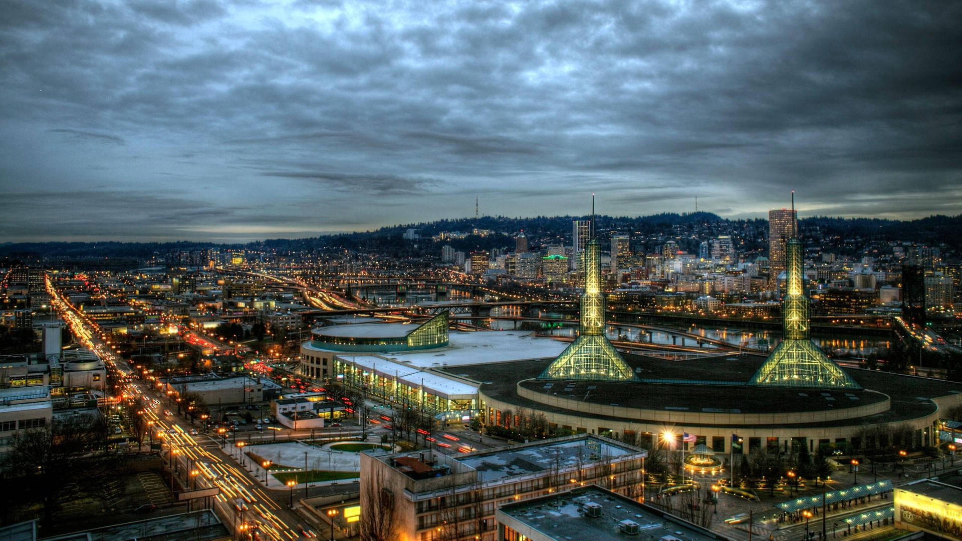 Download Portland Convention Center Aerial View Wallpaper 