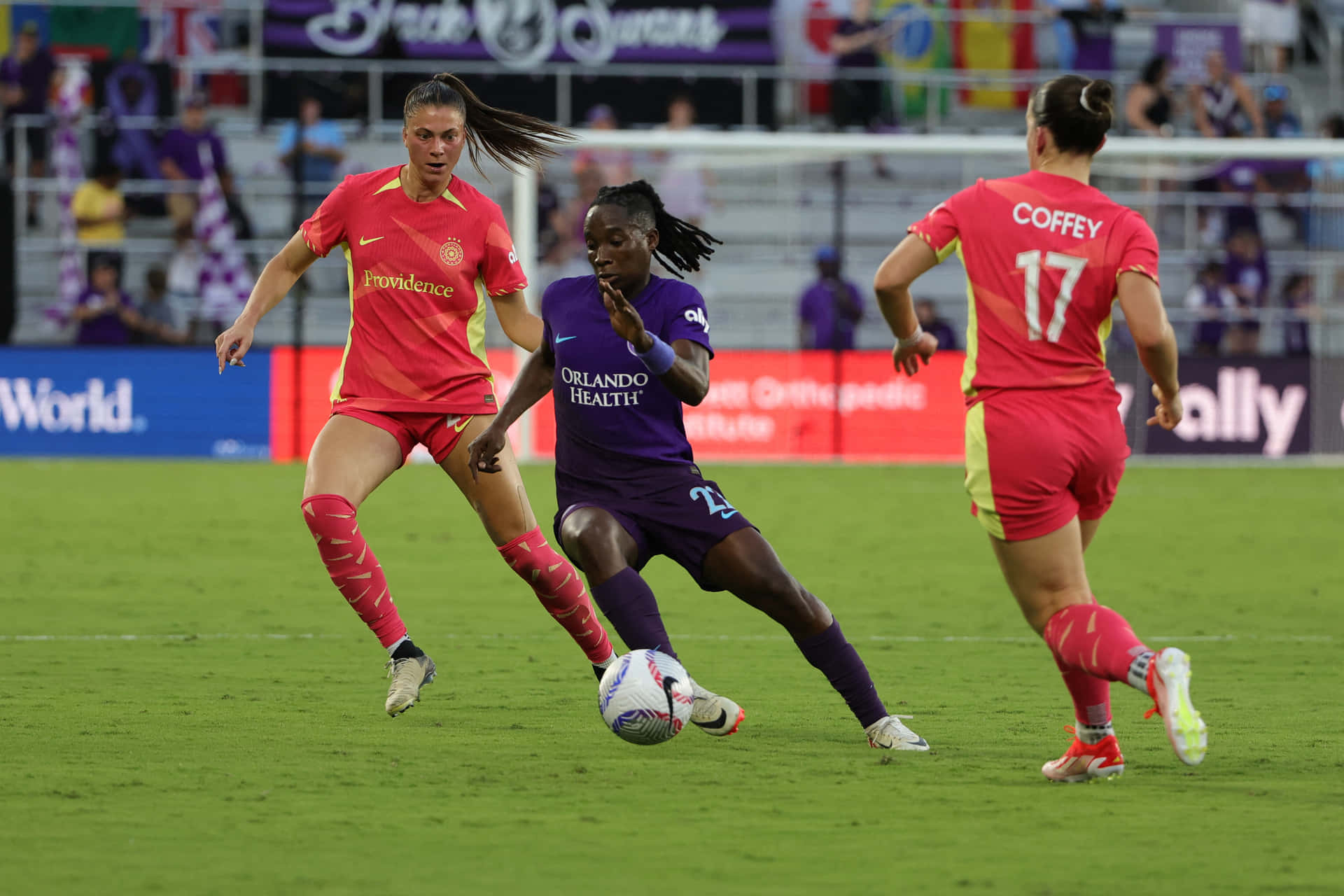 Portland Thorns Fc Vs Orlando Pride Voetbalwedstrijd Achtergrond