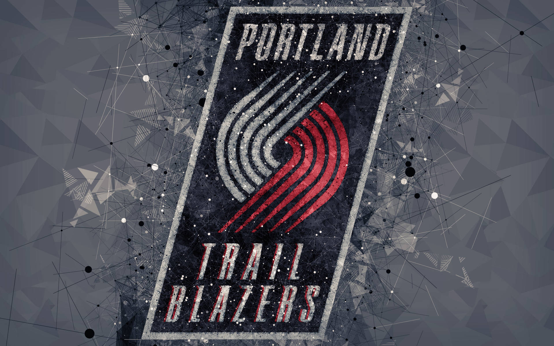 Portland Trail Blazers Geometric Design Wallpaper