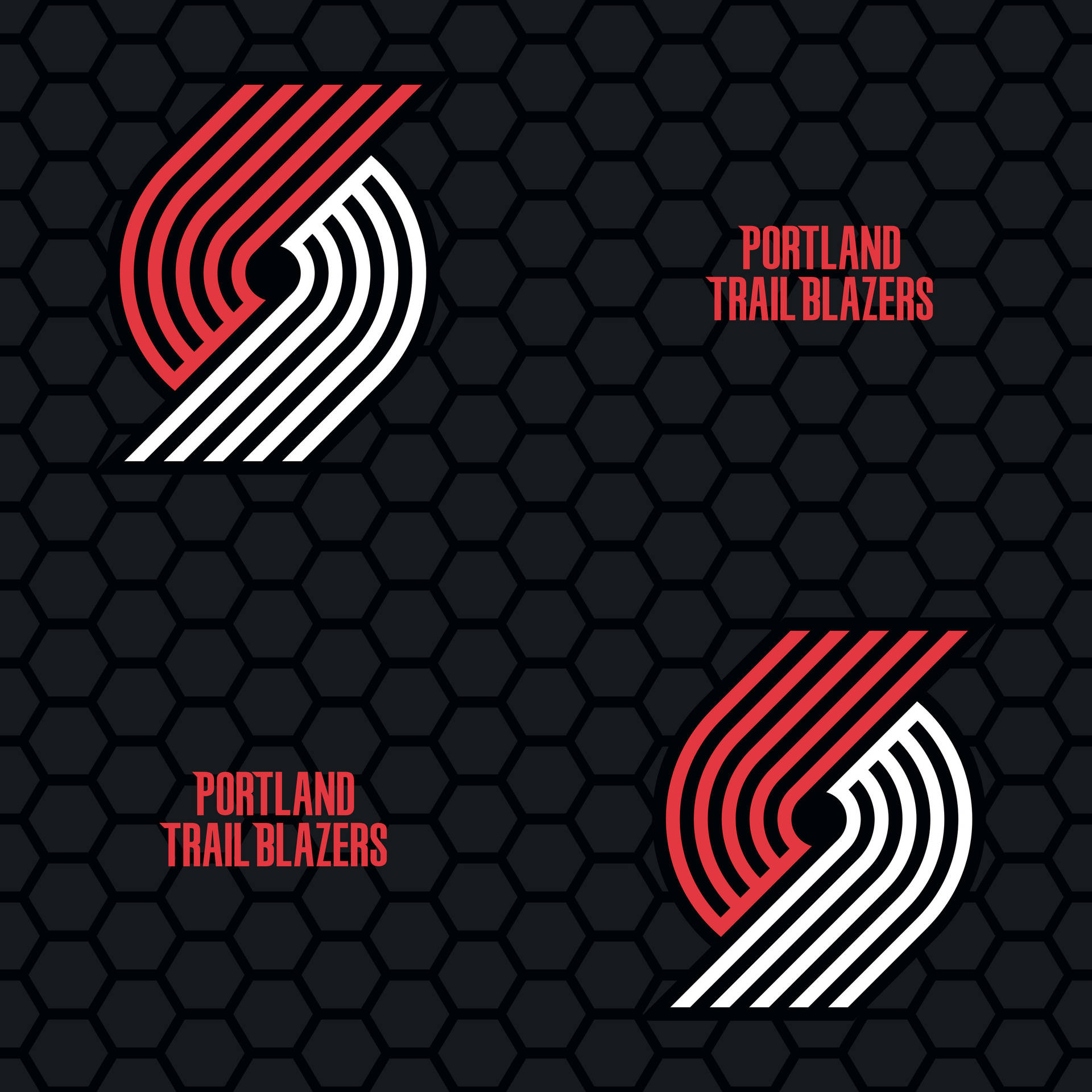 Portland Trail Blazers Hexagon Poster Wallpaper