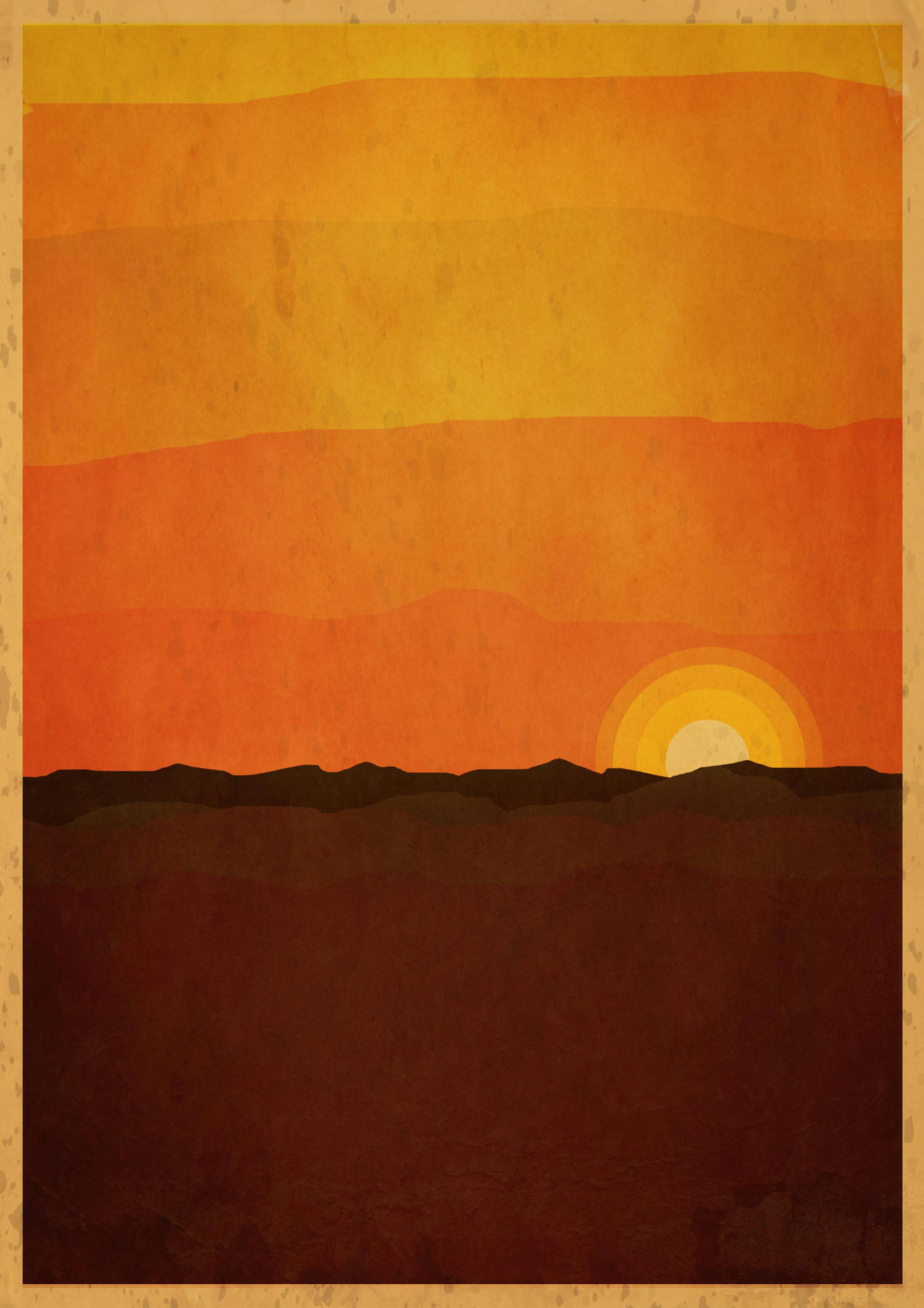 Portrait Art Desert Sun Wallpaper