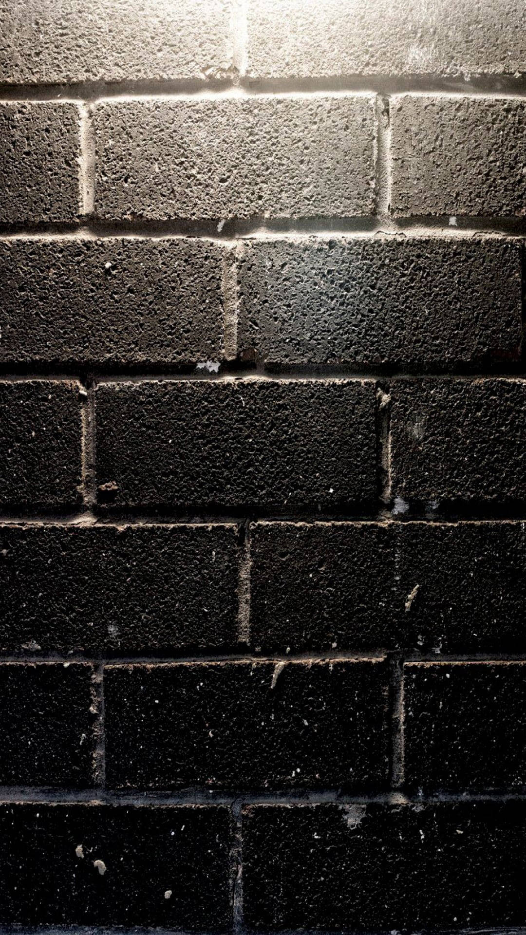 Portrait Black Brick Wall Wallpaper