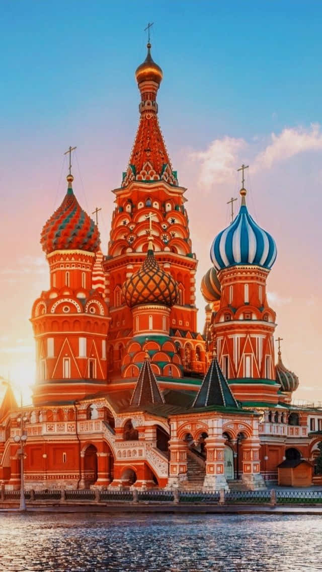 Fondode Pantalla Con El Retrato De La Catedral De San Basilio Del Kremlin Fondo de pantalla